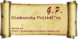 Gladovszky Polikárp névjegykártya